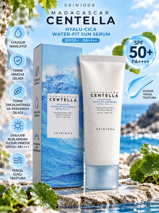 Солнцезащитный крем SKIN1004 Madagascar Centella Hyalu-Cica Water-Fit Sun Serum SPF50+ PA++++, 100 мл