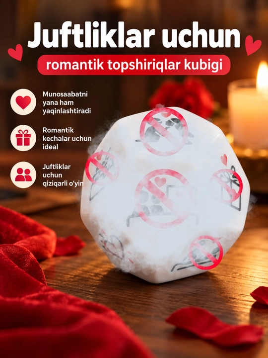 Кубик с романтическими заданиями для пар, 12-гранная игра, кубик для влюблённых