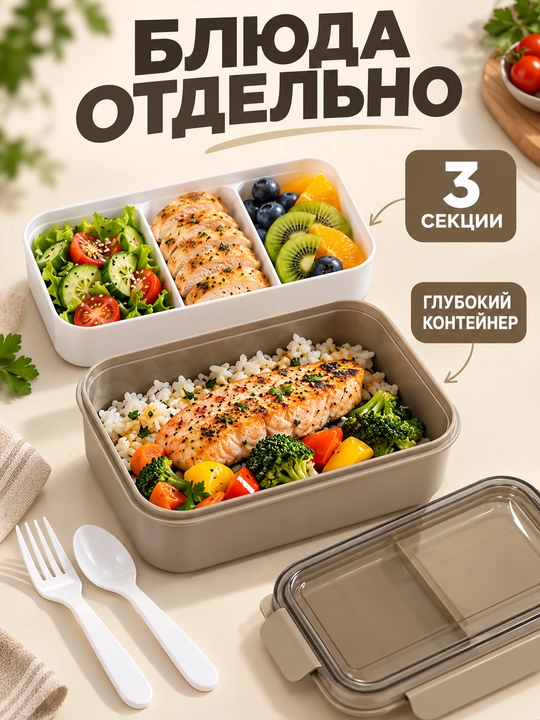 Термосы для еды, герметичные ланч - боксы, по 2 шт, в термосумке