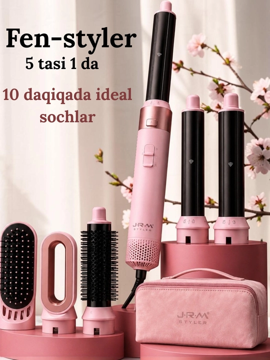 JRM Airwrap 6 tasi 1da ko'p funksiyali styler, soch quritgich, fen, jingalak, dazmol, ployka - 