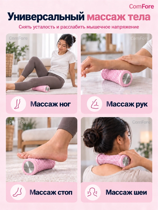 Массажер для ног, для тела, для спины, массажный валик для йоги, ролик массажёр