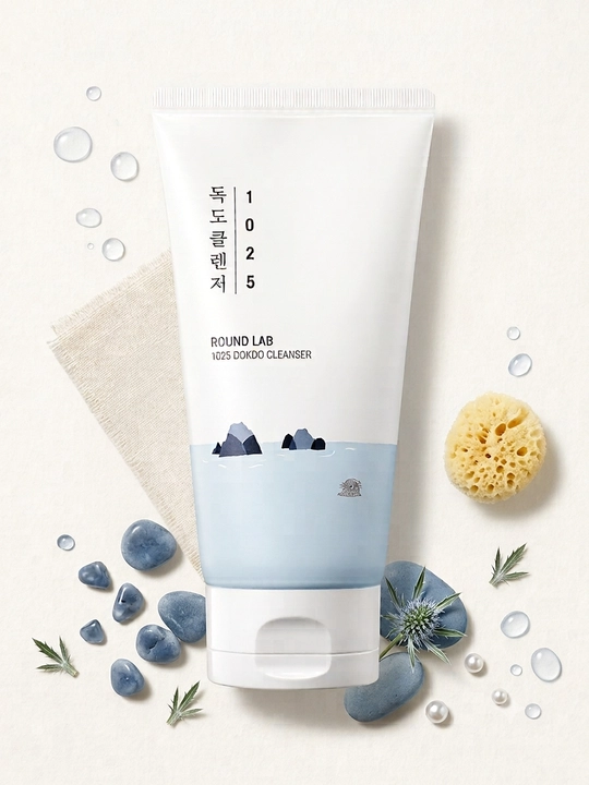 Round Lab 1025 Dokdo Cleanser — yuz uchun yumshoq ko‘piklanadigan yuvish vositasi - 