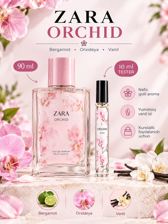 Atirlar ayollar uchun nabor Miss Dior, Orchid, Symphony, Deviis Intrigue, Gucci Flora