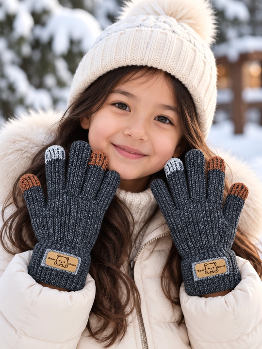 Зимние детские перчатки 5–7 лет, тёплые, мягкие, 16×6,5 см