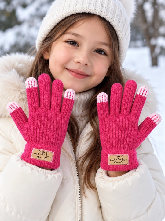 Зимние детские перчатки 5–7 лет, тёплые, мягкие, 16×6,5 см