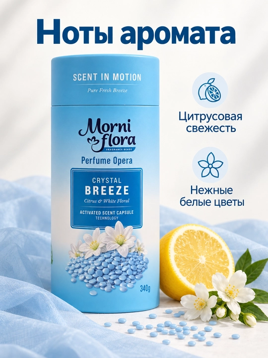 Morni Flora Perfume Opera,340 г — ароматические гранулы для стирки,приятный стойкий аромат