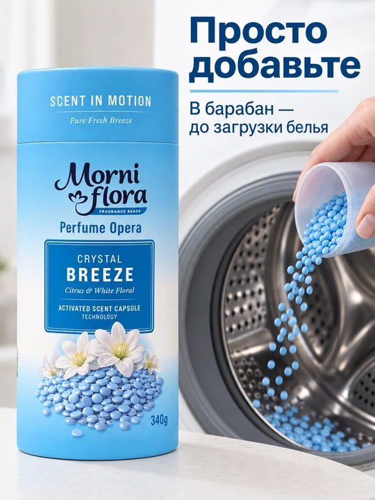 Morni Flora Perfume Opera,340 г — ароматические гранулы для стирки,приятный стойкий аромат