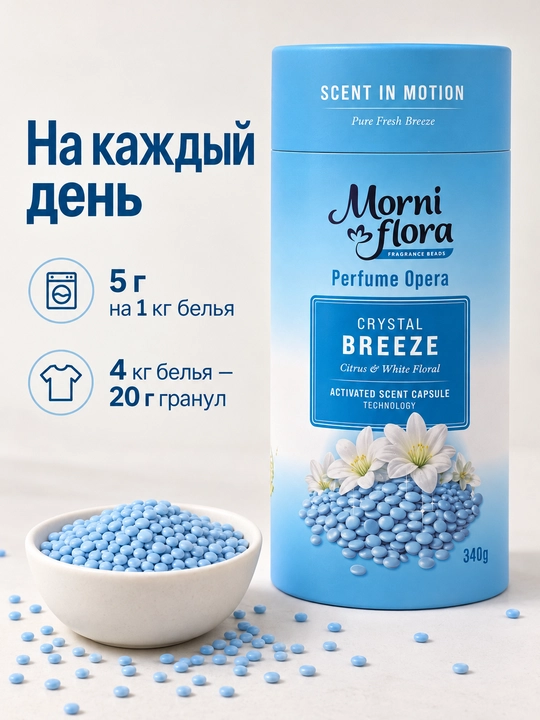 Morni Flora Perfume Opera,340 г — ароматические гранулы для стирки,приятный стойкий аромат