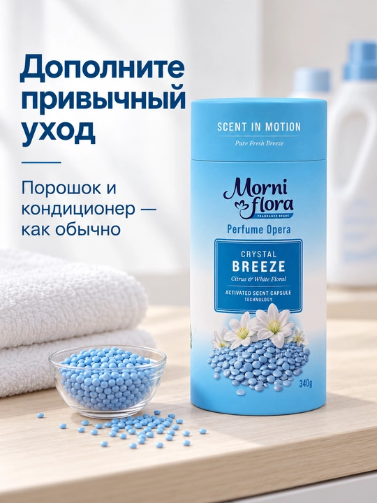 Morni Flora Perfume Opera,340 г — ароматические гранулы для стирки,приятный стойкий аромат