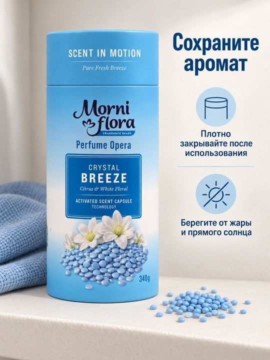 Morni Flora Perfume Opera,340 г — ароматические гранулы для стирки,приятный стойкий аромат