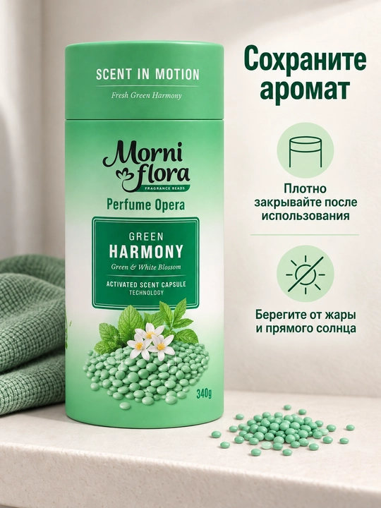 Morni Flora Perfume Opera,340 г — ароматические гранулы для стирки,приятный стойкий аромат