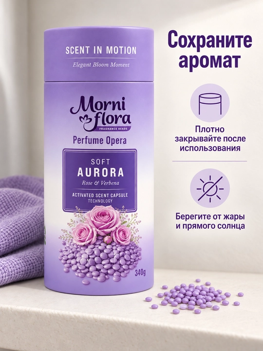 Morni Flora Perfume Opera,340 г — ароматические гранулы для стирки,приятный стойкий аромат