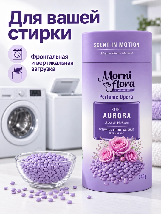 Morni Flora Perfume Opera,340 г — ароматические гранулы для стирки,приятный стойкий аромат