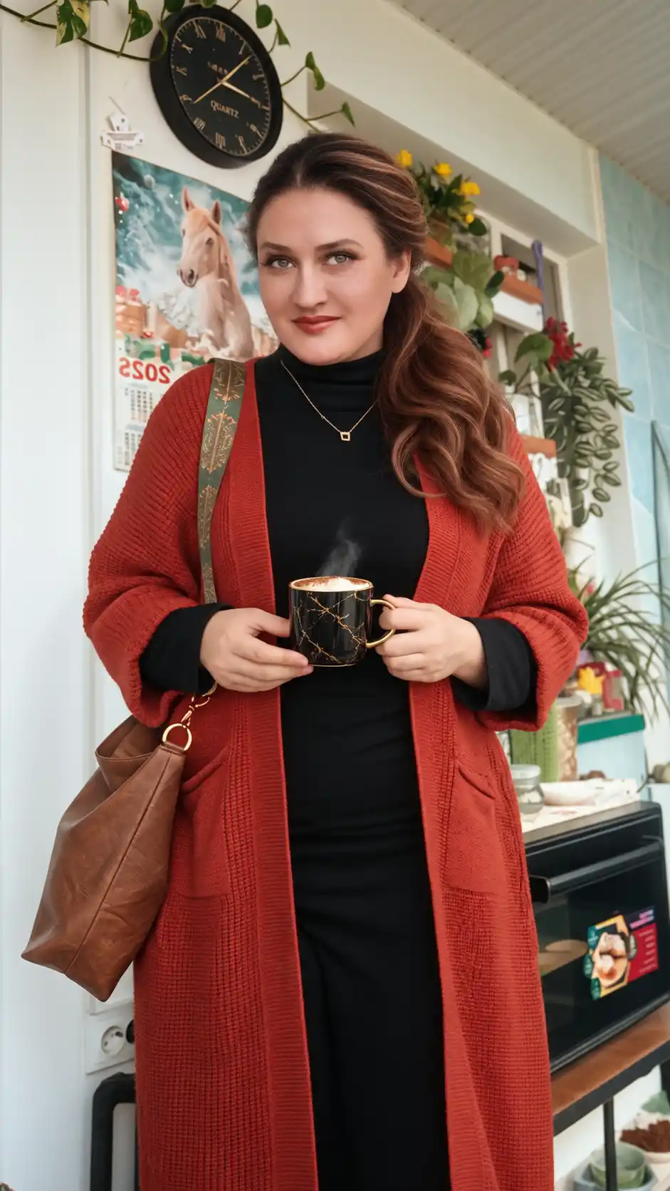 Ayollar kardigani, Oversize, to‘qilgan poncho, ayollar uzun kardigani, 48 -56