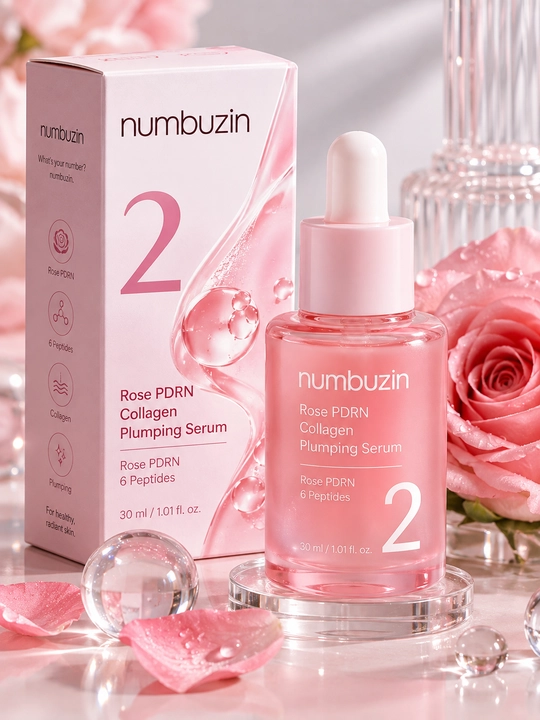 Увлажняющая сыворотка Numbuzin No.2 Rose PDRN Collagen Plumping Serum с PDRN и пептидами - 