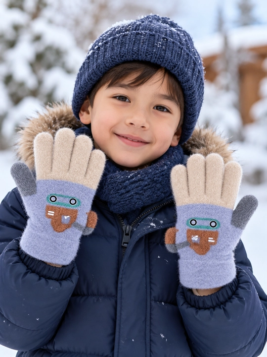 Зимние детские перчатки 4–6 лет, тёплые мягкие, 15×6 см