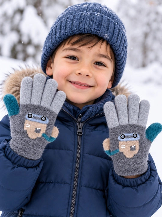 Зимние детские перчатки 4–6 лет, тёплые мягкие, 15×6 см