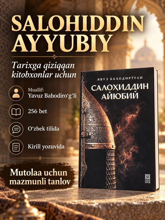 Салах ад-Дин Айюби — Явуз Бахадыроглу, исторический роман, 256 страниц, на узбекском языке