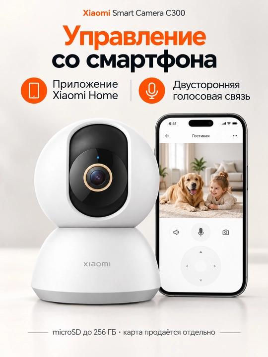 Камера, Xiaomi Smart Camera, умная Wi-Fi камера видеонаблюдения, для дома и офиса