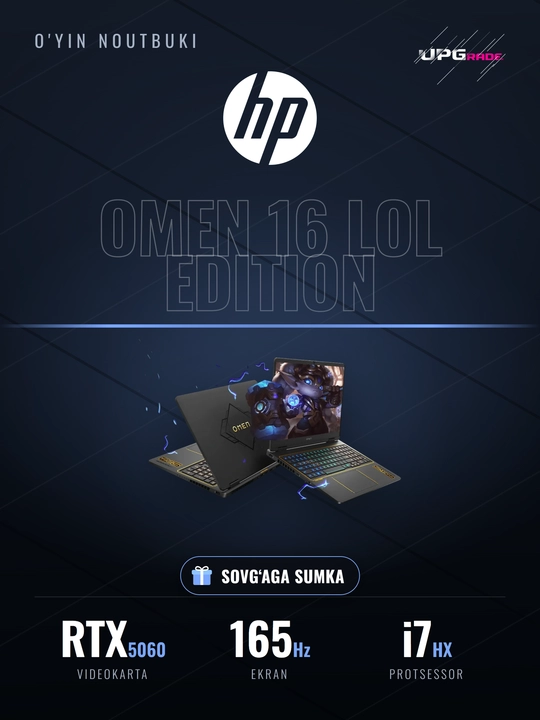 O'yin noutbuki HP OMEN 16 League of Legends Edition, Core i7-14650HX, RTX 5060