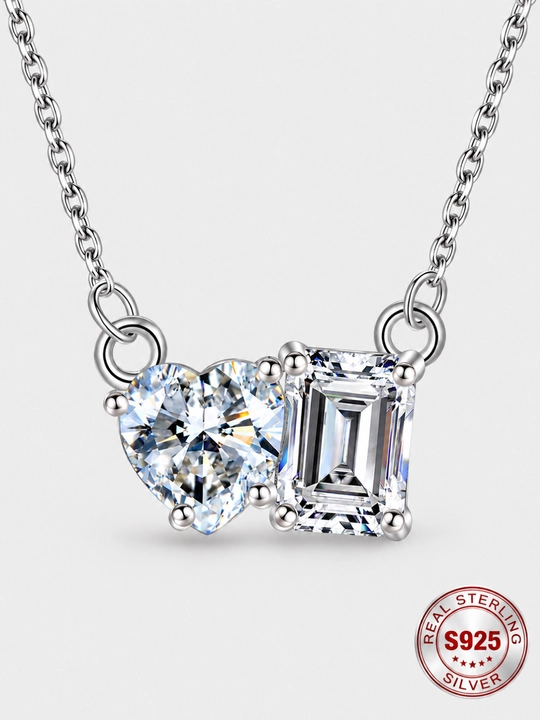 ALIXANDRA 925 Kumush Moissanite Zanjir 2 Carat D Color Sertifikatli