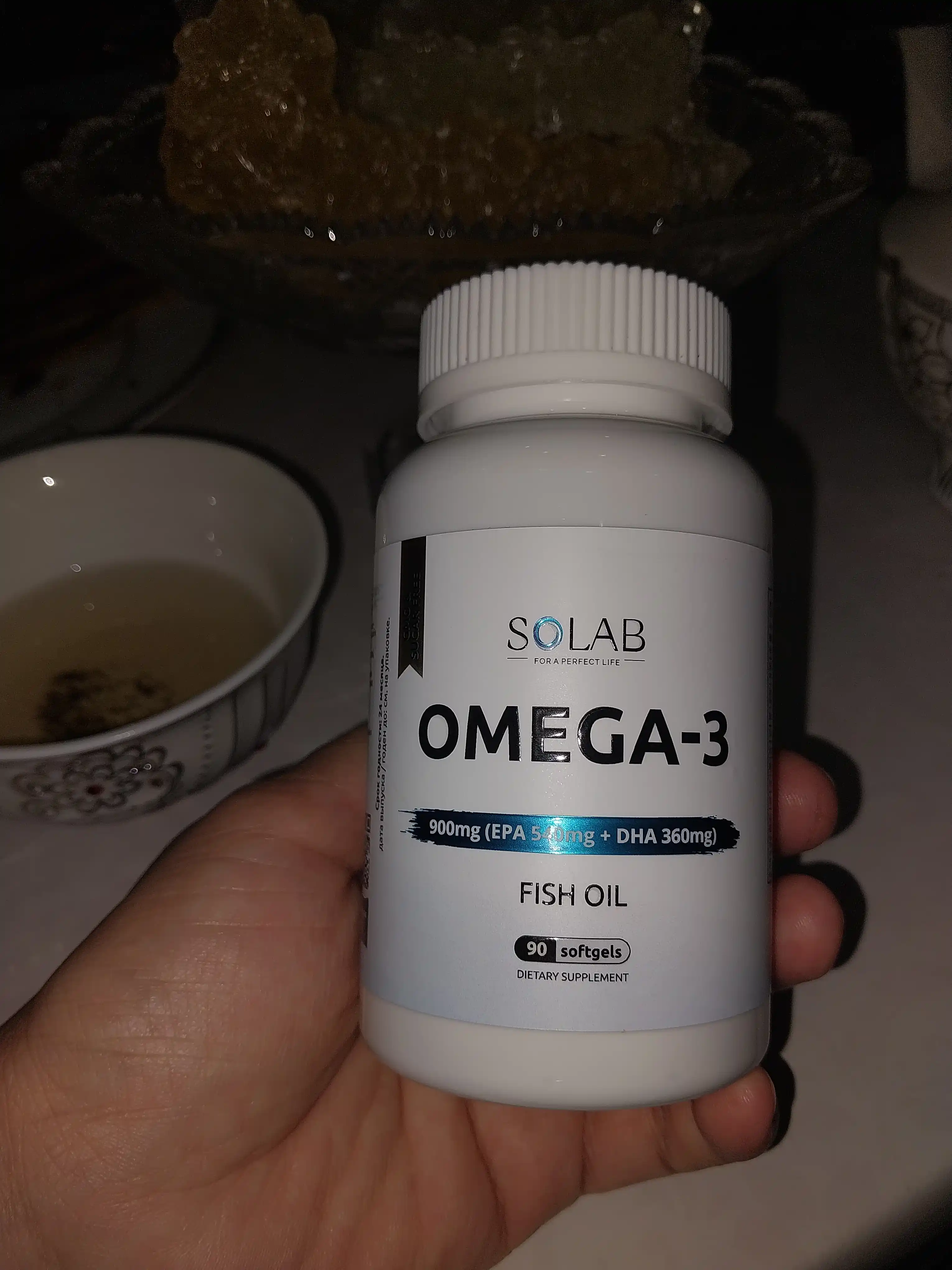 Omega-3, SOLAB, 900мг, 90 kapsula