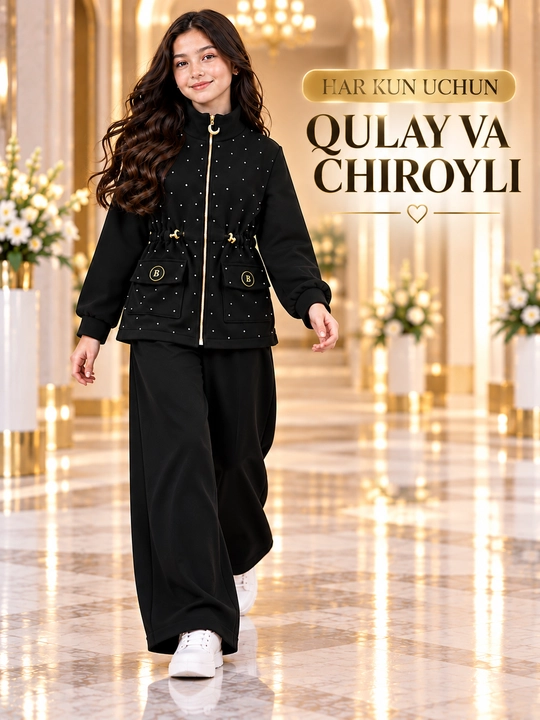 Qizlar uchun "2" baho, sport kiyimi, sport kostyumi