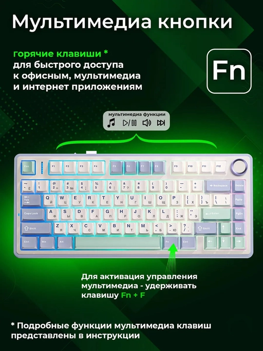 AULA F75 (Leobog Reaper Shaft) mexanik klaviaturasi (Rus raskladka)
