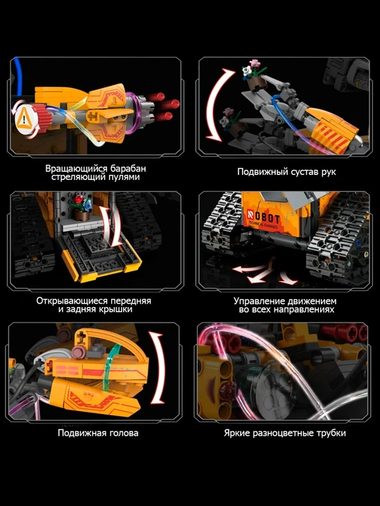 Wall-E Robots Pro K96175 STEM конструктор робот 5в1, 673 детали, на пульте