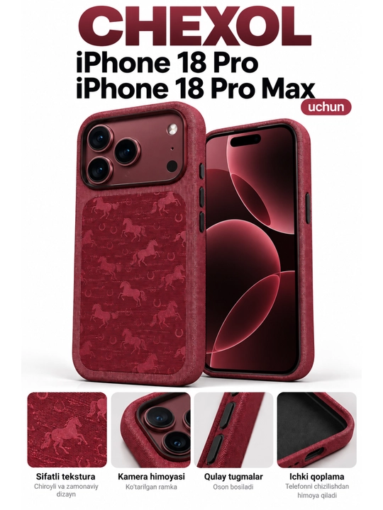 IPhone 18 Pro / 18 Pro Max uchun g‘ilof - 