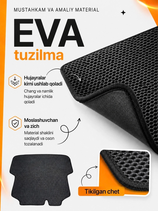 Avtomobil yukxonasiga EVA gilamcha LASETTI GENTRA NEXIA COBALT CAPTIVA BYD KIA