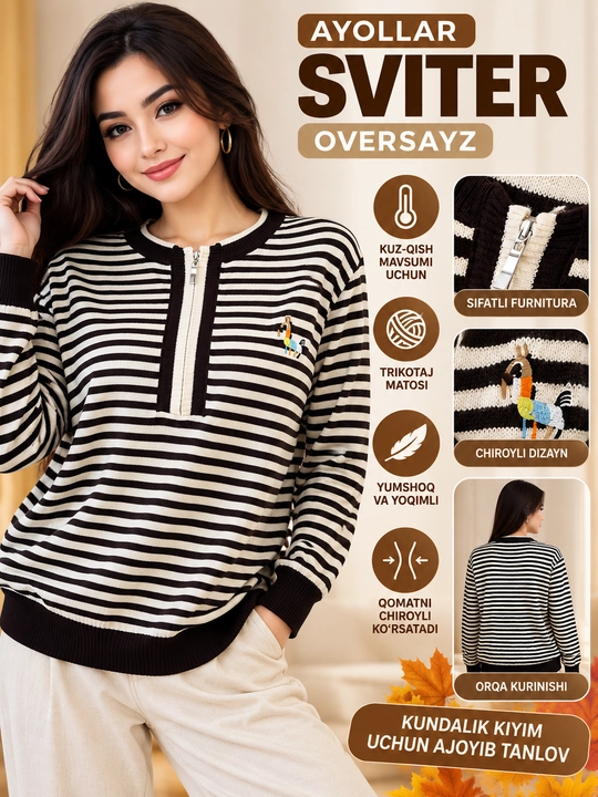 Ayollar sviteri, ayollar kardigani, kuz, qish, bahor uchun, standart o‘lcham S-XL - 