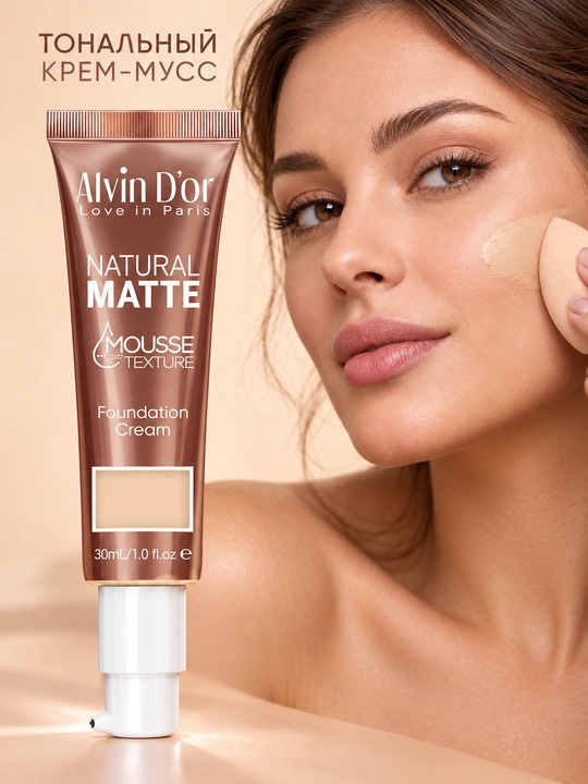 Тональный крем-мусс Alvin D’or AD-69 Natural Matte - 