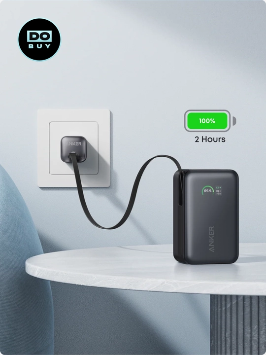 Tashqi akkumlyator Anker Nano Power Bank 10000 mA/h 45W, Fast charging, o‘rnatilgan USB-C