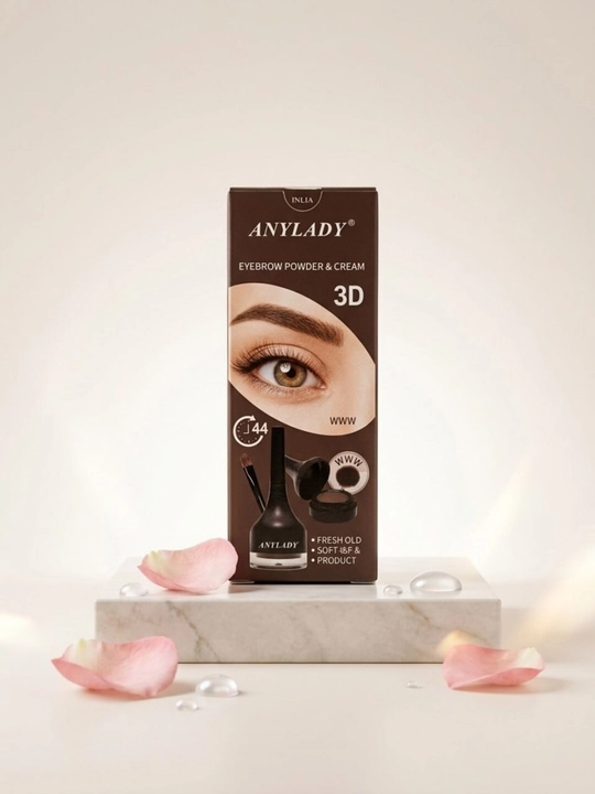 Крем-пудра для бровей ANYLADY 3D водостойкая, стойкость до 24 часов - 