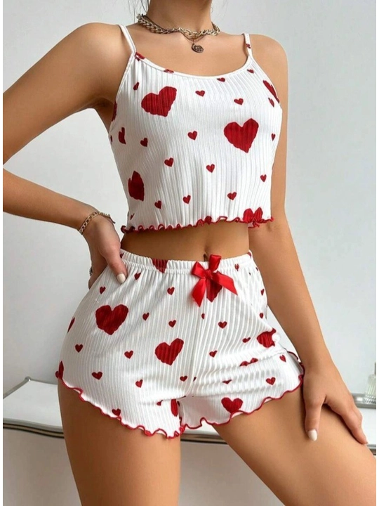 Ayollar pijamasi va top va shortik to'plami qulay uydagi kiyim Soliha shopping - 