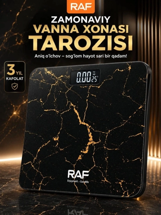 Напольные весы RAF R.10037, электронные с LCD-дисплеем, до 180 кг - 