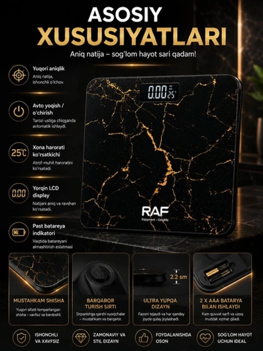 Elektron tarozi RAF R.10037,  LCD displeyli, 180 kg gacha