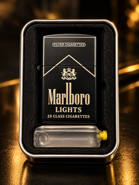 Metall korpusli sovg‘a zajigalkasi, metall sovg‘a qutisi bilan Marlboro