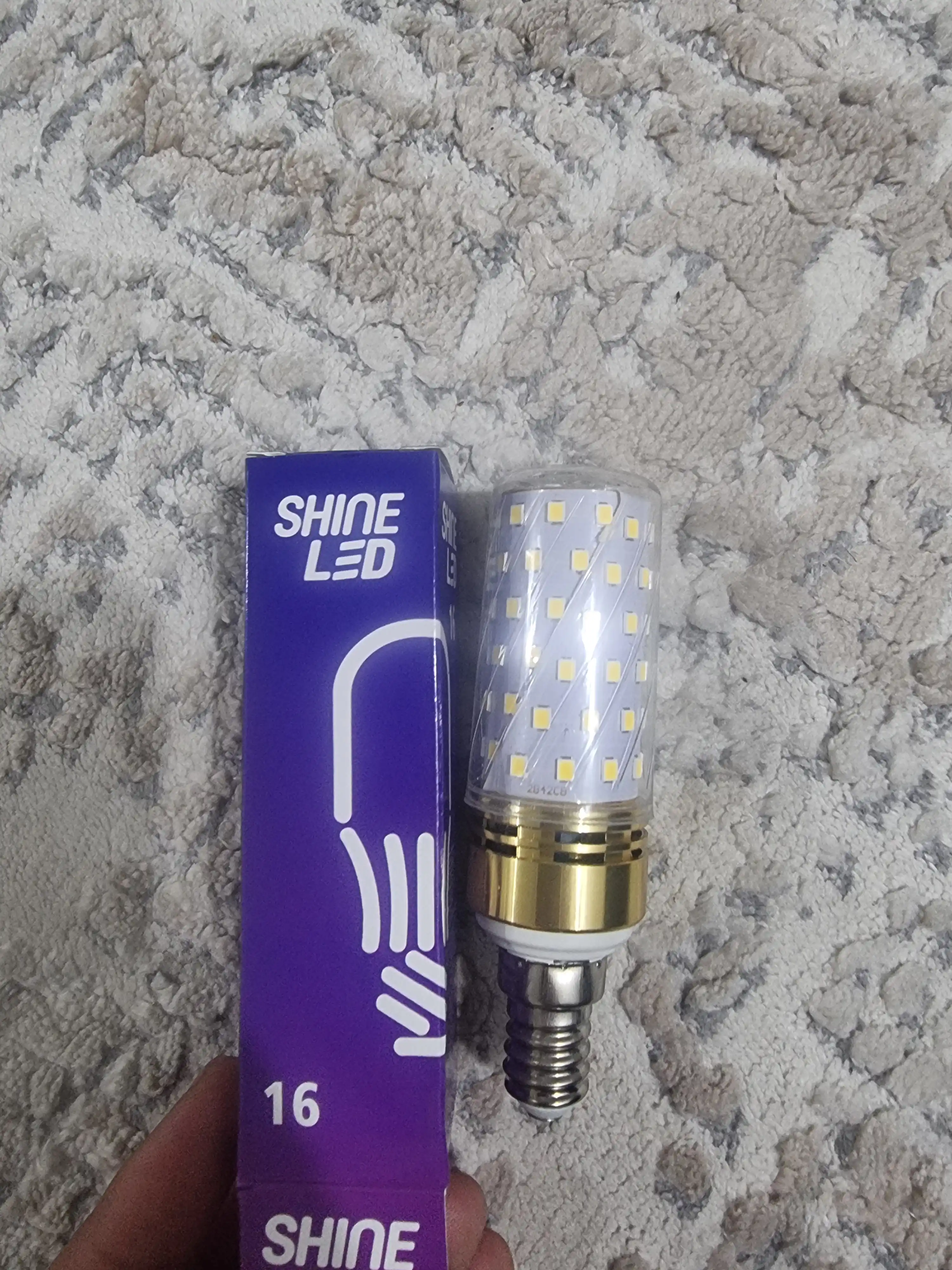 SHINE LED E14 E27 LED lampochka 16W, 220V, 4000K/6500K, yorqin yorug‘lik