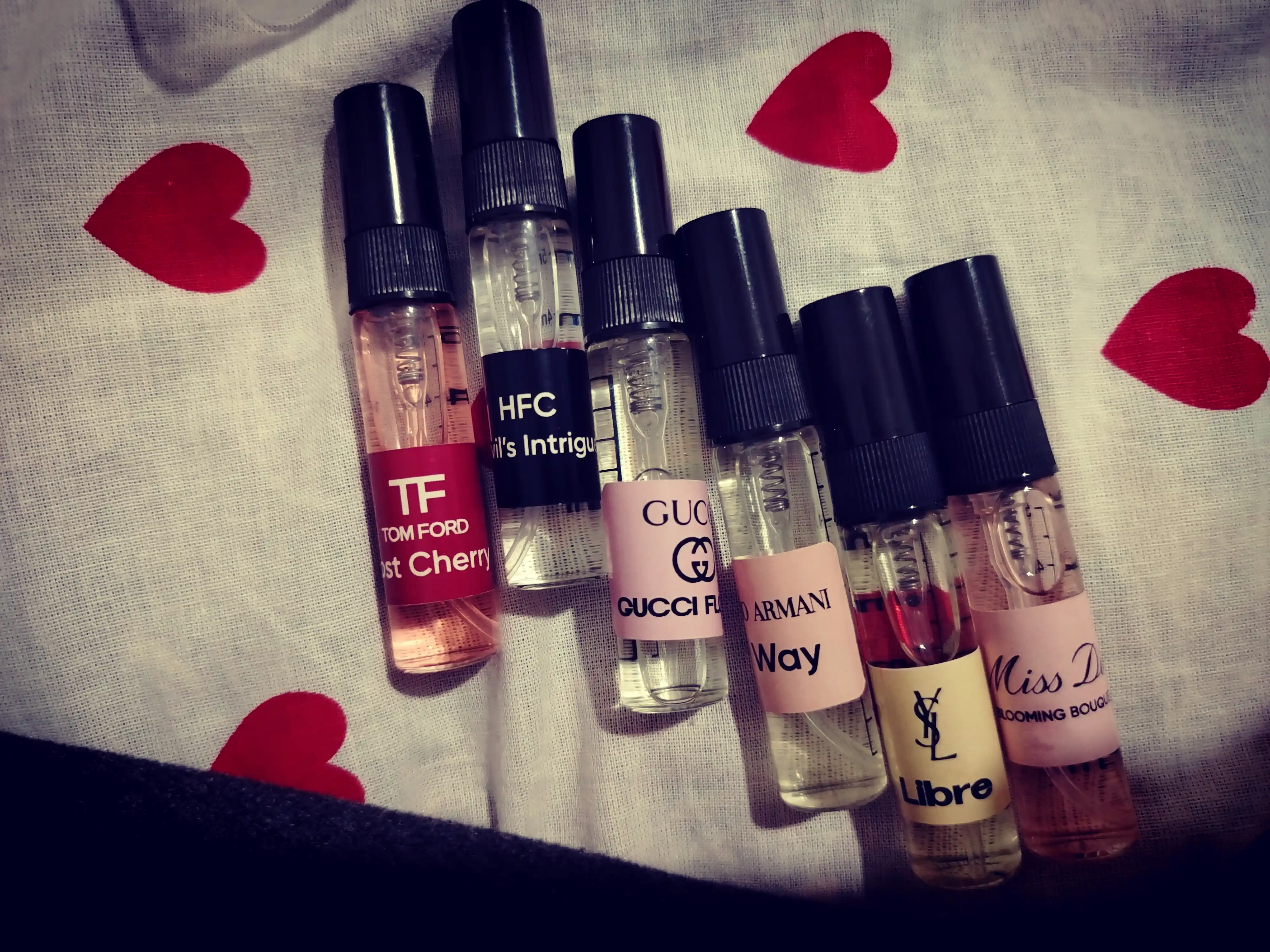 Набор духов для женщин Gucci Flora, Miss Dior, Devil's Intrigue, Libre, Lost Cherry, 6 в 1