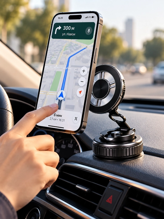 Vakuumli magnit telefon ushlagich avtomobil uchun kuchli so'rg'ichli universal holder qora