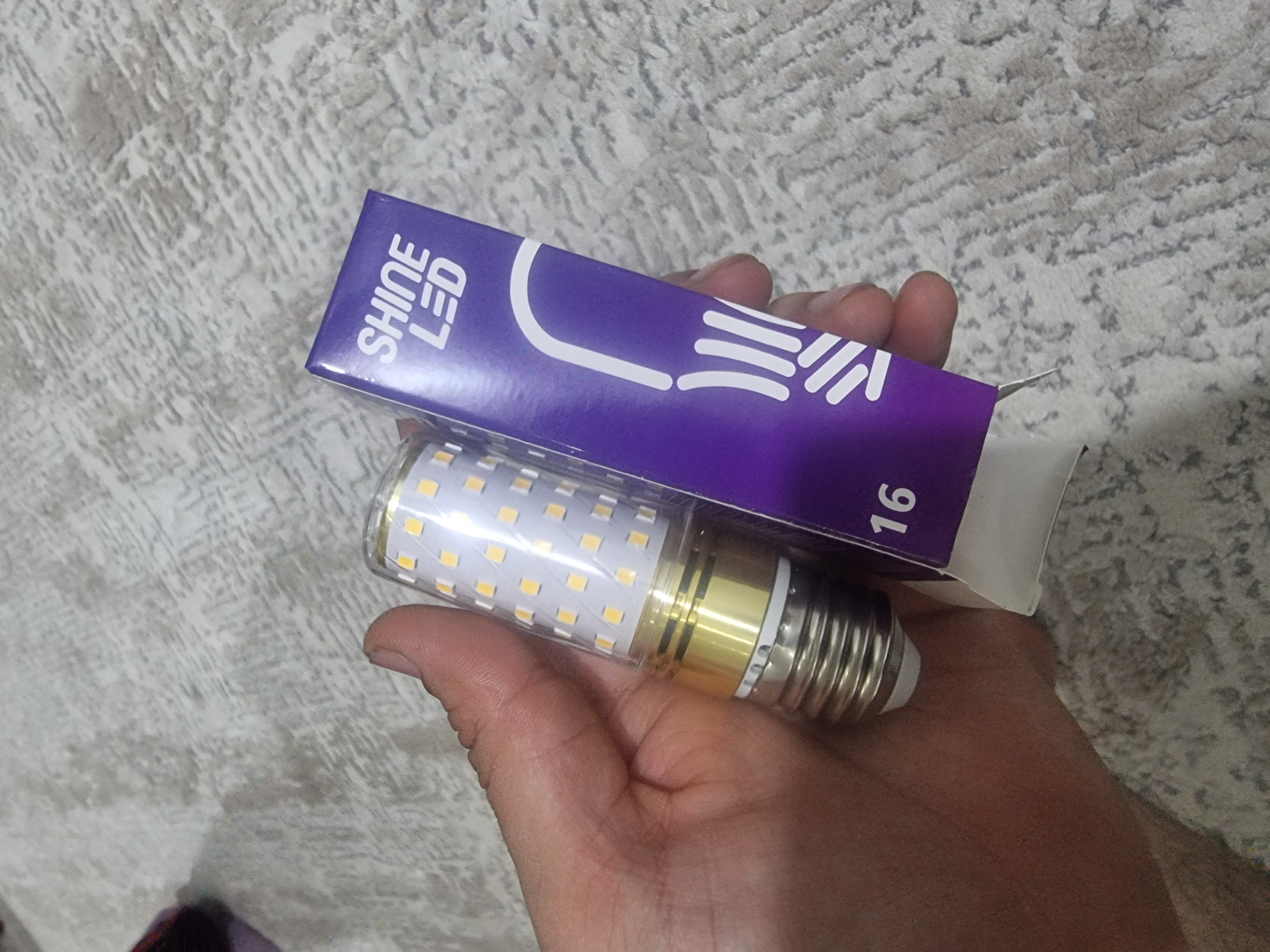 SHINE LED E14 E27 LED lampochka 16W, 220V, 4000K/6500K, yorqin yorug‘lik