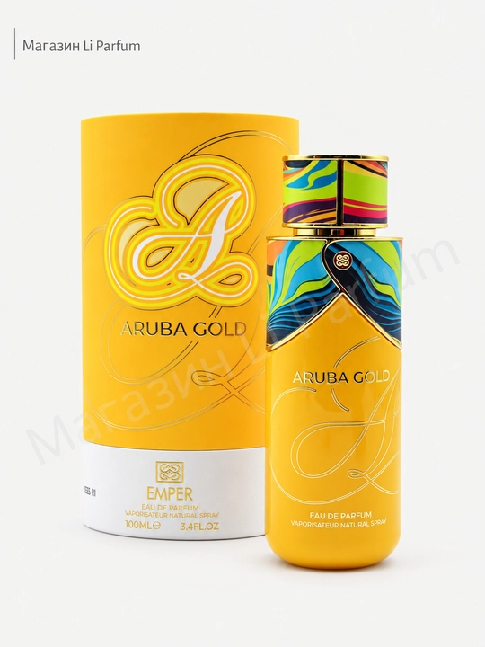 Emper Aruba Gold EDP erkaklar parfyumeri — yog‘och-anbar shleyfli 100 ml