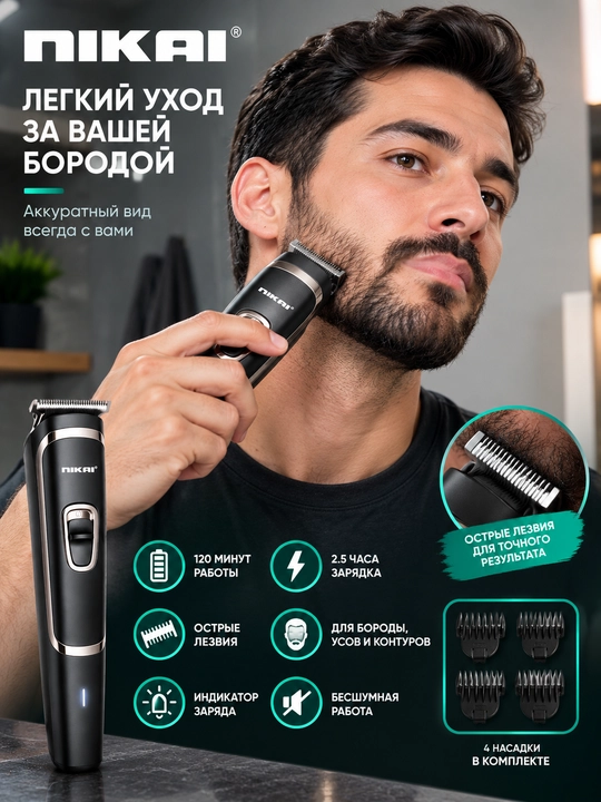NIKAI N-7141: Soch, soqol va tana uchun professional trimmer