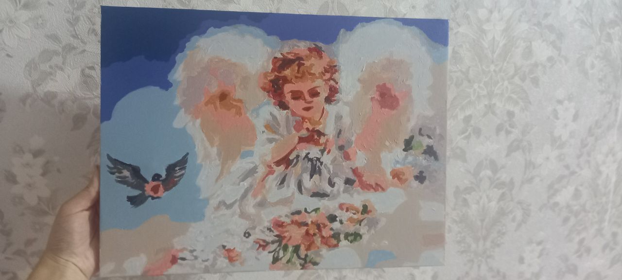 Raqamlar bo‘yicha rasm, 30x40 sm, rasm chizish ijod qilish uchun to‘plam, akrili tasvir
