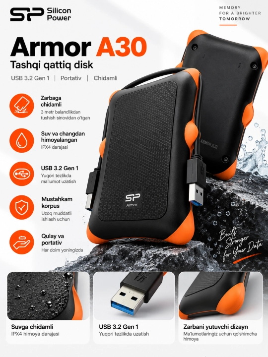 Внешний жесткий диск Silicon Power Armor A30 - 