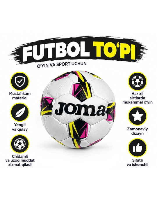 Joma futbol to‘pi, o‘yin va mashg‘ulot uchun, yengil va chidamli sport to‘pi - 