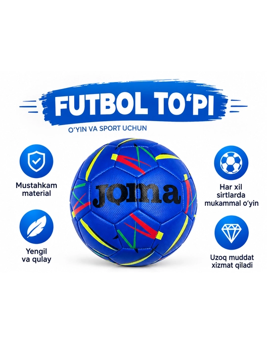 Joma futbol to‘pi, o‘yin va mashg‘ulot uchun, yengil va chidamli sport to‘pi - 