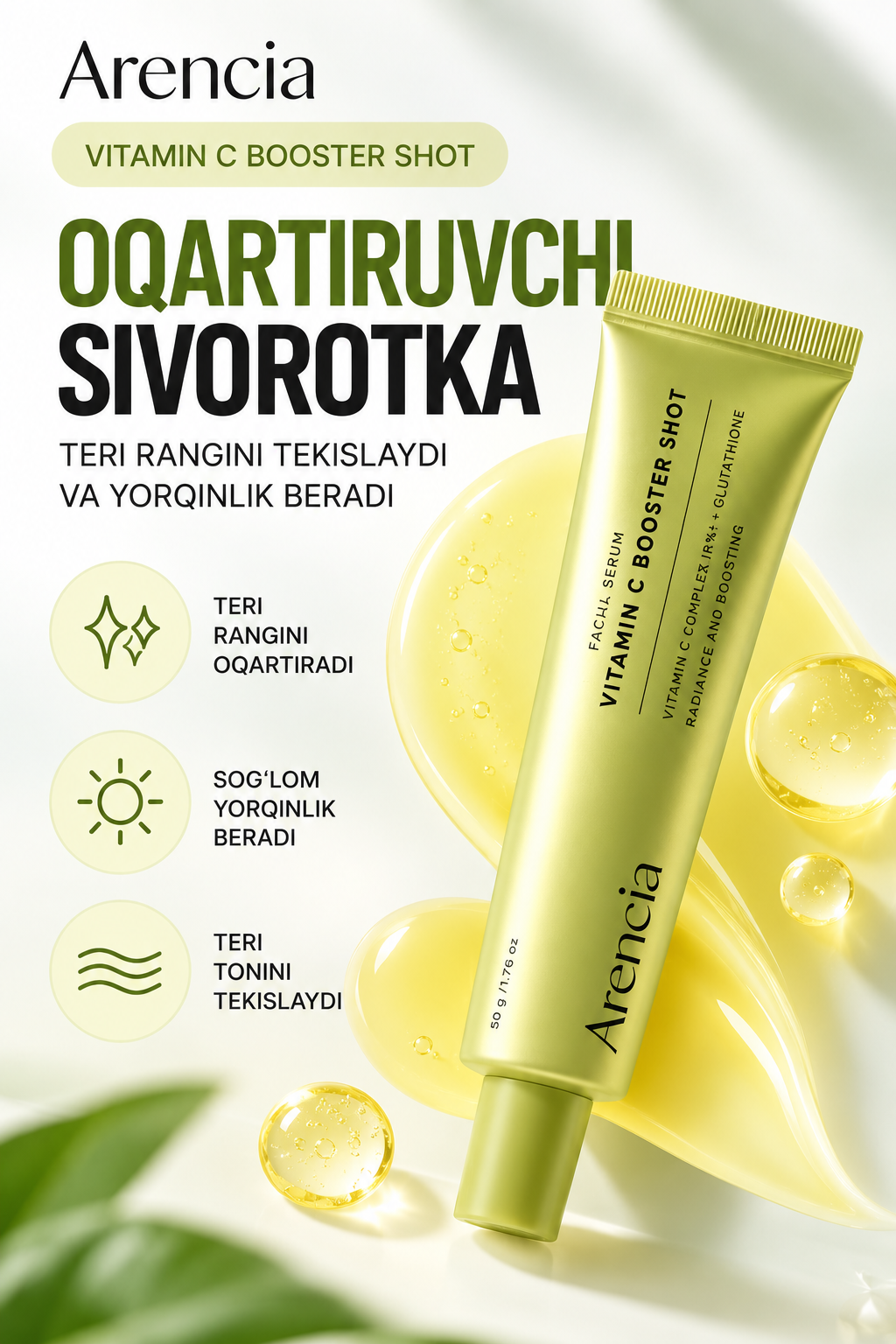 Dog'larga qarshi, oqartiruvchi vitamin c li C Arencia Vitamin C Booster Shot - 